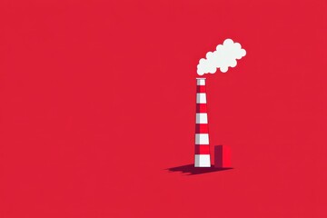 Minimalistic Vector Smokestack with Environmental Concept