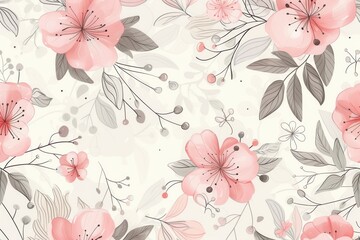 Aufkleber - Soft pastel shades create a gentle backdrop for elegant floral designs, perfect for enhancing any artistic or decorative project. Generative AI