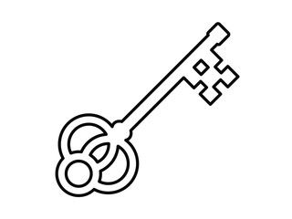 Wall Mural - classic key icon outline vector design illustration