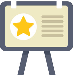 Wall Mural - whiteboard is showing a business presentation with a star for success