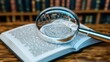© BOJOShop - Magnifying Glass Over Open Book  Research  Investigation  Knowledge  Library  Education