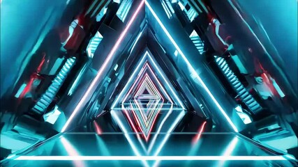 Wall Mural - SciFi Bright Reflections Patterns Perfect Creating Engaging Background abstract tunnel simple textured mirror glasses glowing pattern virtual line neon art