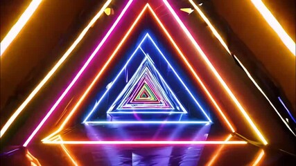 Wall Mural - Patterns Engaging Background abstract tunnel glasses glowing neon 
