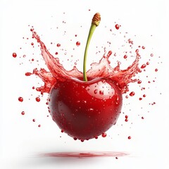 cherry splash in water