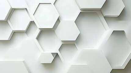 Poster - Abstract white hexagonal pattern background.