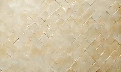 Canvas Print - A close-up of a beige and white tile pattern, the tiles are in a diamond shape with a subtle texture, and the light reflects off their surface.