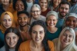 © InfiniteStudio - Diverse group of individuals from various backgrounds smiling together in a brightly lit indoor setting during a community gathering
