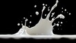 © NATTAWUT - A smooth milk splash captured in motion with blank space above and below for creative text placement