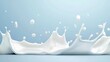 © NATTAWUT - A smooth milk splash captured in motion with blank space above and below for creative text placement
