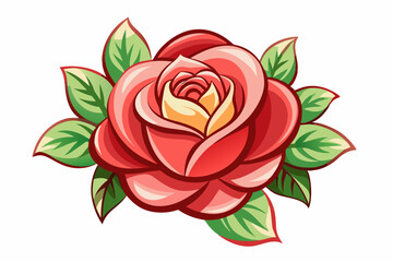 Sticker - Beautiful romantic flower vector illustration on a white background