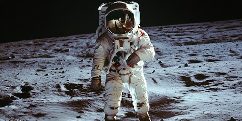 Wall Mural - astronaut walking on the moon