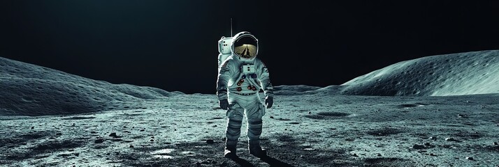 astronaut walking on the moon