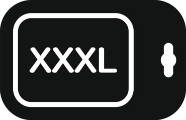 Poster - Simple vector icon of a black clothing tag with the size xxxxl