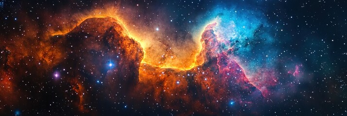 Wall Mural - astronomy concept with nebula in outer space