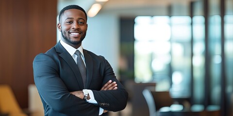 black male business executive in corporate office 