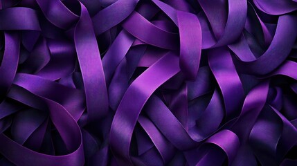 Wall Mural - a bunch of purple ribbons are piled together