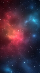 Wall Mural - A breathtaking view of a nebula in space with shades of red, blue, and white.