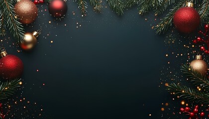 Wall Mural - Merry Christmas and happy New Year elements  background, top view