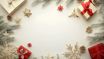 Wall Mural - Merry Christmas and happy New Year elements  background, top view