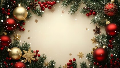 Wall Mural - Merry Christmas and happy New Year elements  background, top view