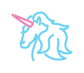 Sticker - beautiful unicorn neon lights animal