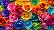 © PloyJai - A vibrant tapestry of iridescent roses, each petal a brushstroke of color, creating a harmonious blend of hues that evoke a sense of joy and wonder.