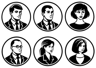 set of people icons vector. silhouette of man and woman profile icon collection circum style. businessman symbol and user 