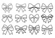 © Dino - Ribbons set isolated on white. Line drawing vector illustration