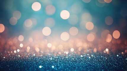 Wall Mural - sparkling blue bokeh background for festive mood