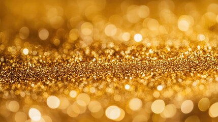 Wall Mural - golden glitter texture with sparkling bokeh background