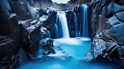 Wall Mural - cascade blue color splash