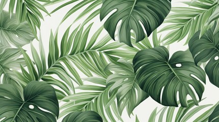 tropical green pattern wallpaper