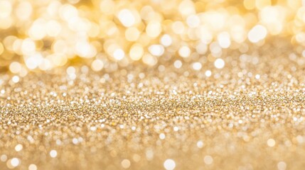 Wall Mural - sparkling gold glitter texture with soft bokeh background