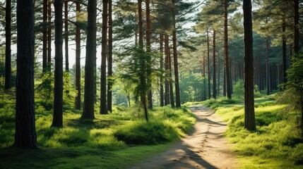 Sticker - magical green pine trees