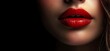 © Helois - Close-up of red lips with a black background.