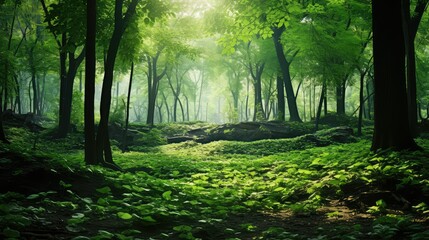 Poster - canopy green leaves