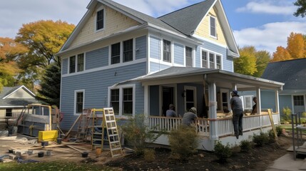 Canvas Print - roof exterior house renovation