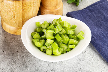 Vegan cuisine - Sliced celery stem