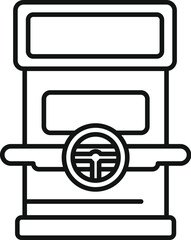 Poster - Simple and minimal illustration of a double decker bus front view, a symbol of urban public transport