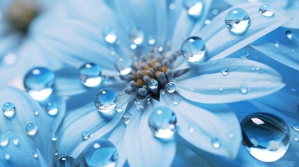 Wall Mural - delicate blue water drops background