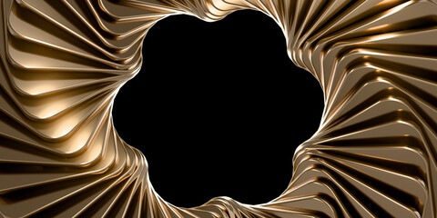 Wall Mural - a gold spiral with a black background