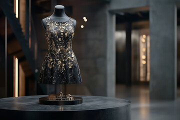 Wall Mural - Presentation fashion design wallpaper with large blank space for text. Generative AI.	
