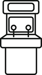 Sticker - Simple line art icon of a retro arcade game machine, inviting players to enjoy a nostalgic gaming experience