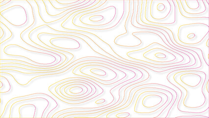 Wall Mural - Retro topographic map geographic contour line vector. Colorful topographic line map on white background.