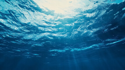 Wall Mural - underwater blue background in sea: a serene underwater background with a focus on blue tones, suitab