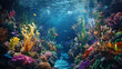 © sajid Pixel - Underwater Diving - Tropical Scene With Sea Life in the Reef: An underwater scene with vibrant sea life and coral reefs, showcasing the rich biodiversity of a tropical marine environment.
