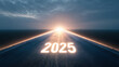 © Yuly - A road with the number 2025 written in neon lights