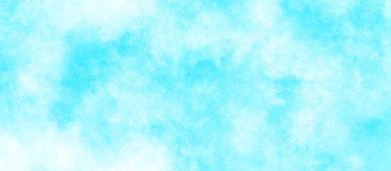 Wall Mural - blurred and grainy Blue powder explosion on white background, Soft and clear blue watercolor cloudy sky background, texture blue white paper background, Blue watercolor cloudy sky background.