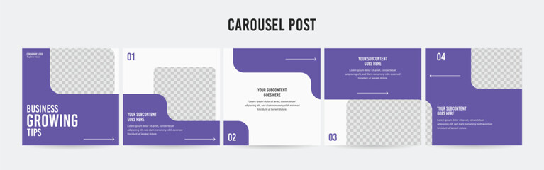 editable instagram carousel post layout set, social media marketing microblog template design, tips 
