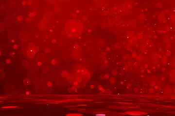 Wall Mural - abstract red magic bokeh glitter light, christmas light seamless pattern background. valentine, chri